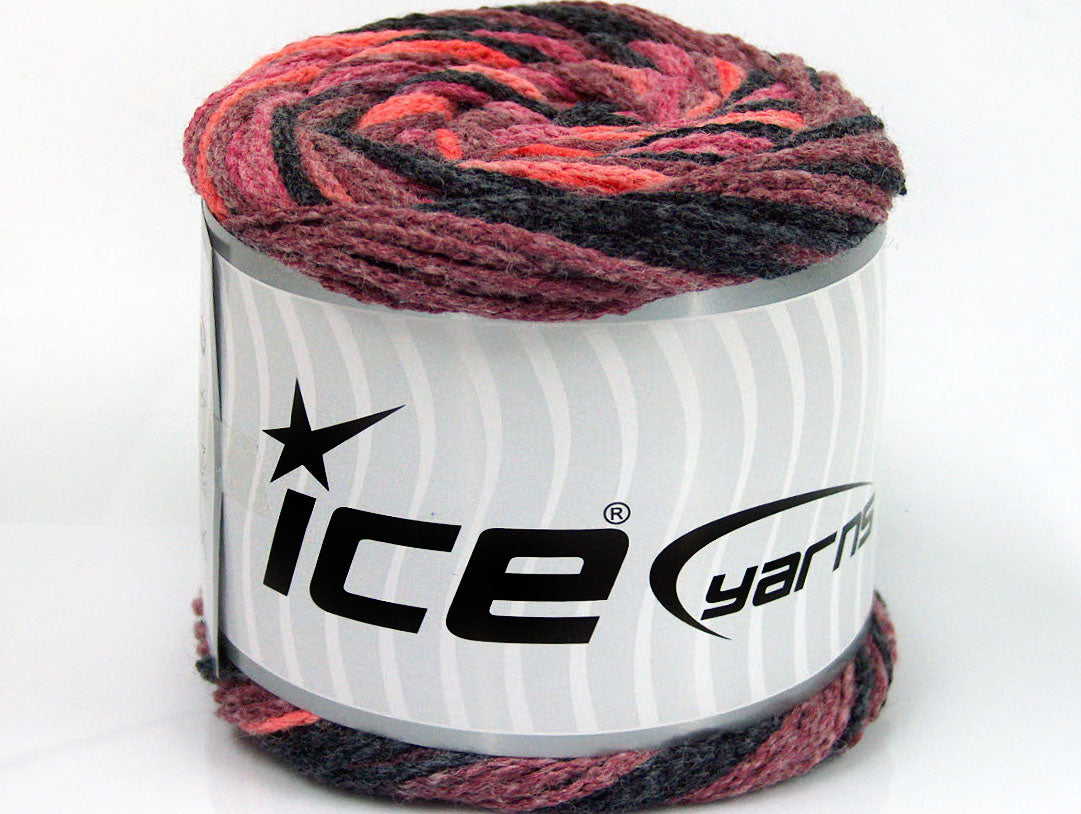 Lot of 2 x 150gr Skeins Ice Yarns CAKES AIR Yarn Maroon Salmon Black