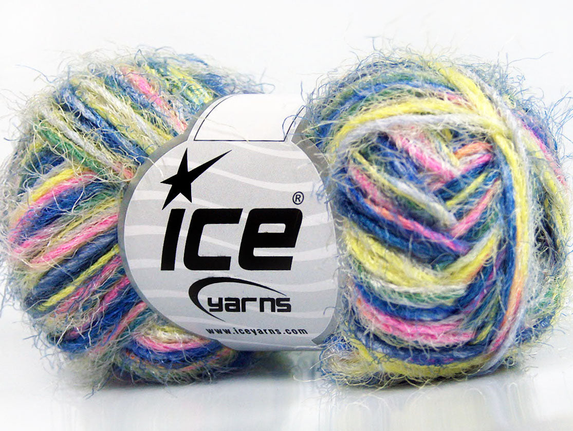 Lot of 8 Skeins Ice Yarns CYCLAMEN Hand Knitting Yarn Blue Pink Neon Yellow