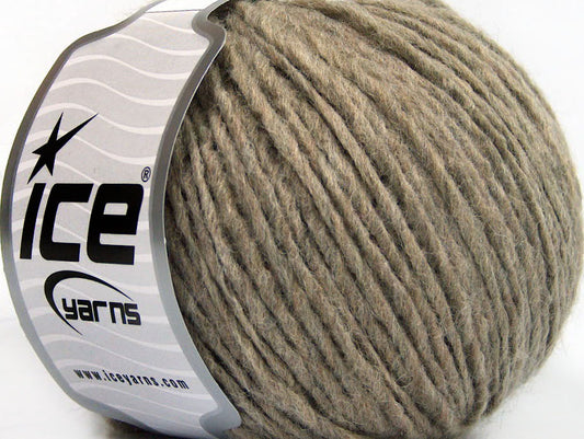 Lot of 8 Skeins Ice Yarns WOOL CORD ARAN (50% Wool) Hand Knitting Yarn Camel