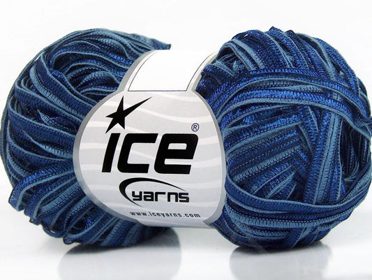 Lot of 8 Skeins ICE SALE SUMMER (50% Cotton) Hand Knitting Yarn Blue Shades