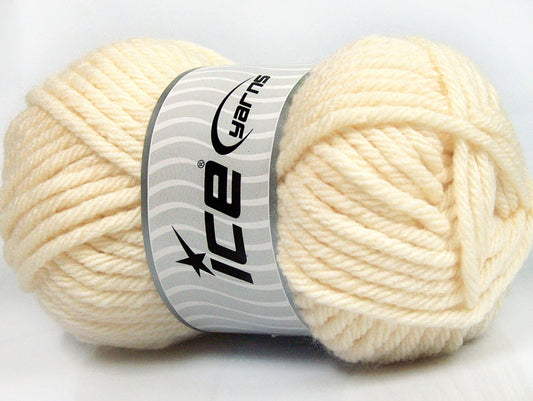 Lot of 4 x 100gr Skeins Ice Yarns ATLAS SUPERBULKY Yarn Light Cream