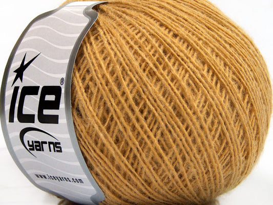 Lot of 8 Skeins Ice Yarns WOOL CORD SPORT (50% Wool) Hand Knitting Yarn Gold