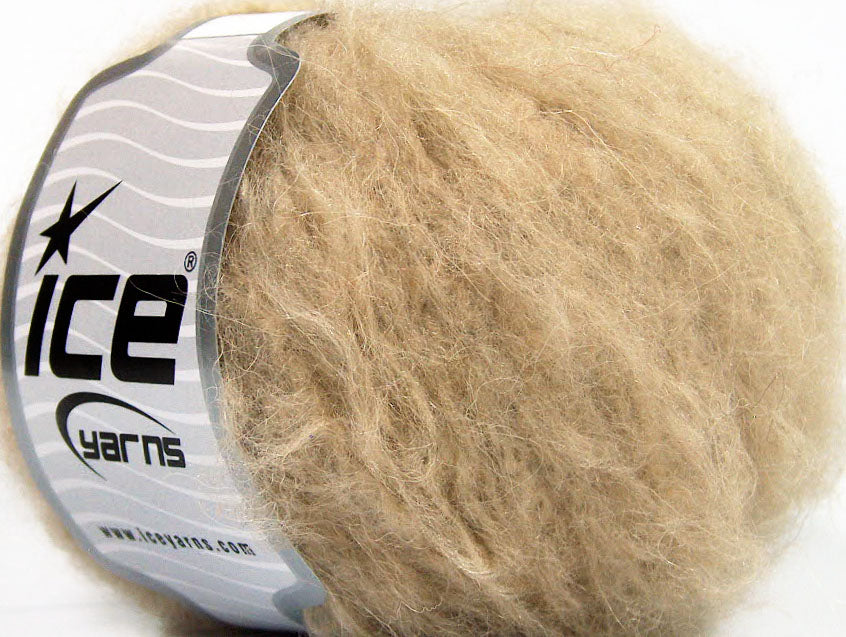 Lot of 8 Skeins ICE KAN MOHAIR (20% Mohair 25% Wool) Yarn Cafe Latte