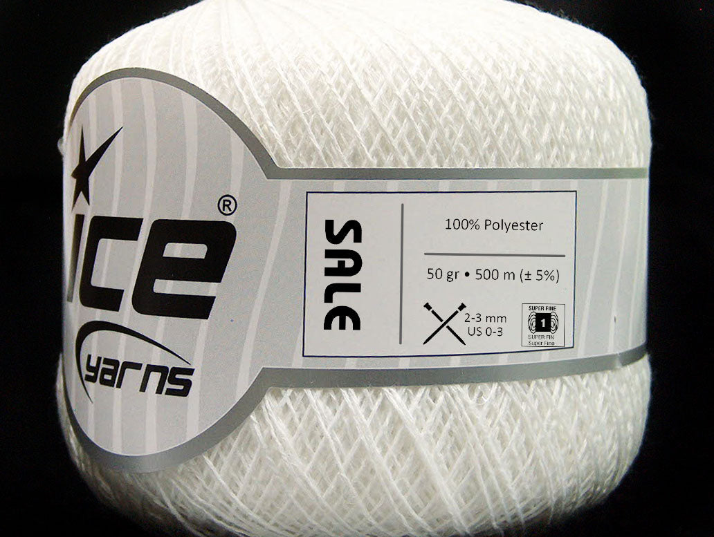 Lot of 6 Skeins Ice Yarns SALE BEAD-SEQUIN Hand Knitting Yarn White