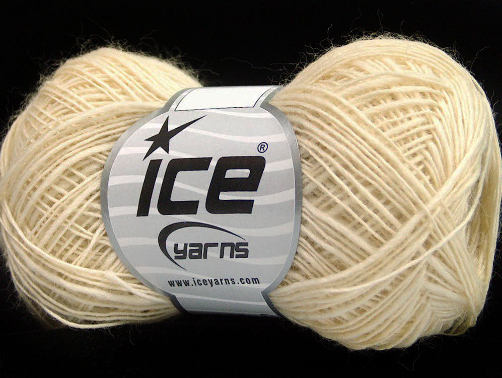 Lot of 8 Skeins ICE SALE WINTER (100% Wool) Hand Knitting Yarn Cream
