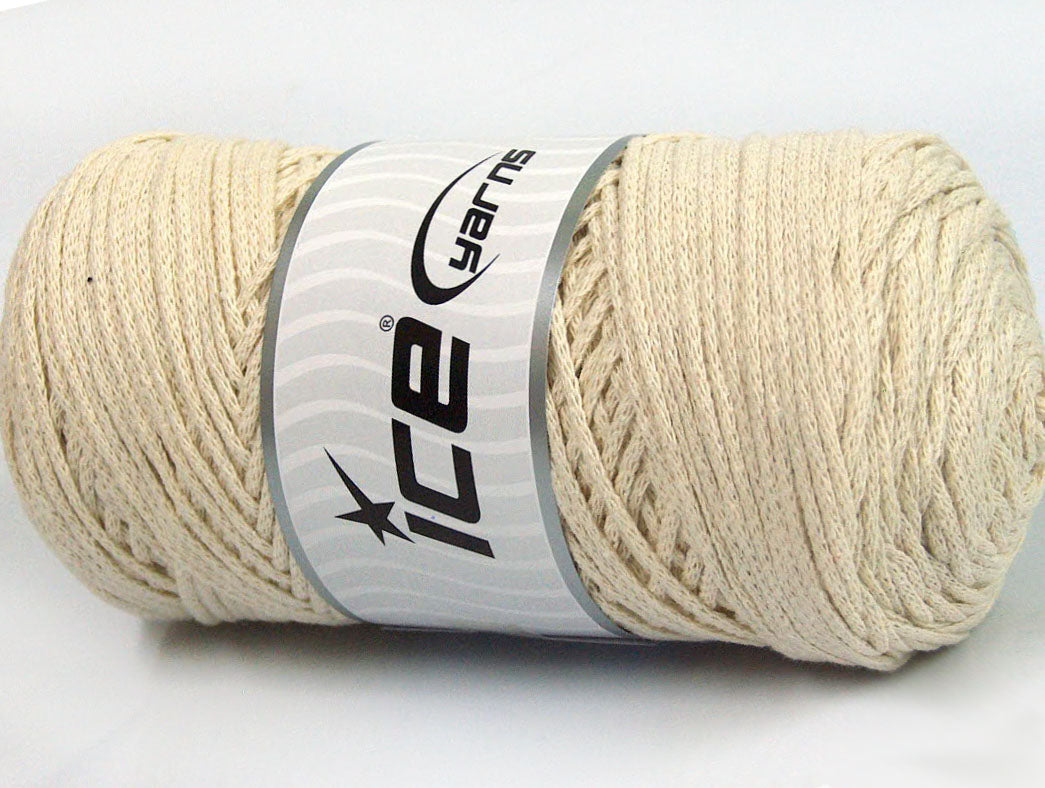 250 gr ICE YARNS MACRAME COTTON (100% Cotton) Hand Knitting Yarn Ecru