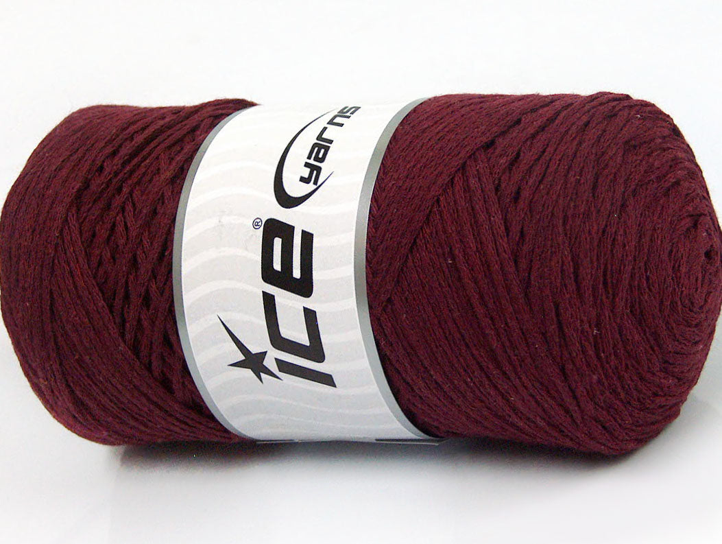 250 gr ICE YARNS MACRAME COTTON (100% Cotton) Hand Knitting Yarn Burgundy