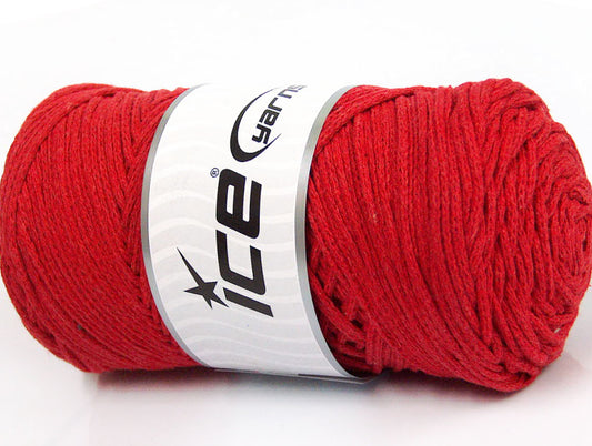 250 gr ICE YARNS MACRAME COTTON BULKY (100% Cotton) Hand Knitting Yarn Red