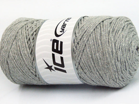 250 gr ICE YARNS MACRAME COTTON (100% Cotton) Hand Knitting Yarn Light Grey
