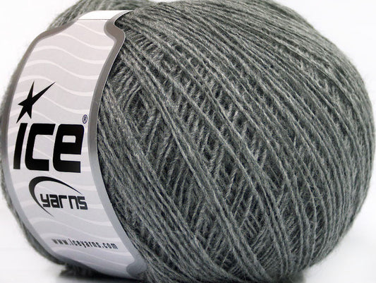 Lot of 8 Skeins ICE ACRYL CORD FINE Hand Knitting Yarn Dark Grey