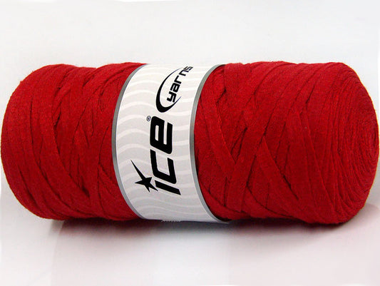 250 gr ICE YARNS JUMBO COTTON RIBBON (100% Recycled Cotton) Yarn Red