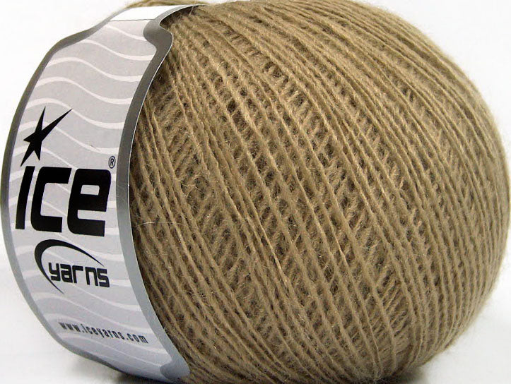 Lot of 8 Skeins ICE ACRYL CORD FINE Hand Knitting Yarn Camel