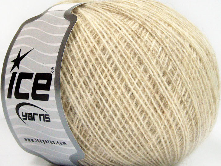 Lot of 8 Skeins Ice Yarns ACRYL CORD FINE Hand Knitting Yarn Cream