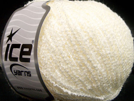 Lot of 8 Skeins ICE SALE BOUCLE Hand Knitting Yarn Cream