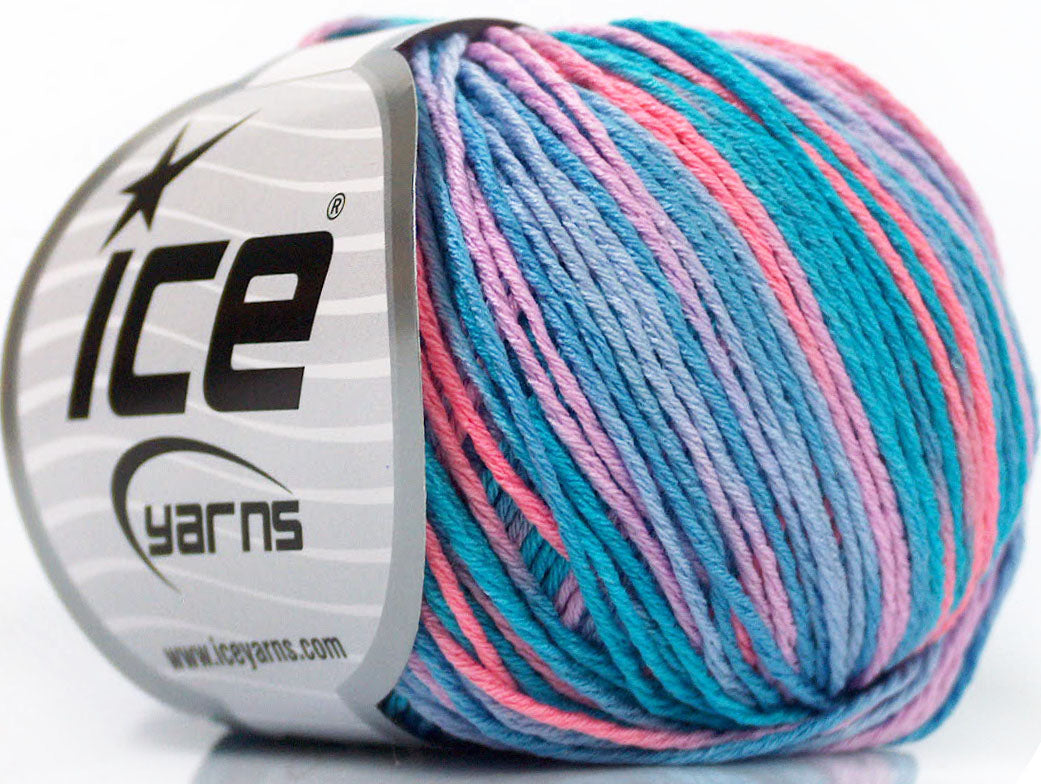 Lot of 8 Skeins Ice Yarns VENICE Yarn Turquoise Shades Salmon Lilac