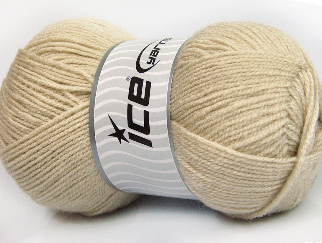 Lot of 4 x 100gr Skeins ICE GONCA Hand Knitting Yarn Beige