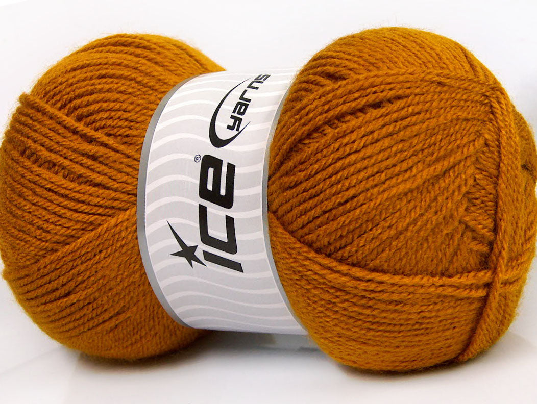 Lot of 4 x 100gr Skeins Ice Yarns GONCA Hand Knitting Yarn Dark Gold