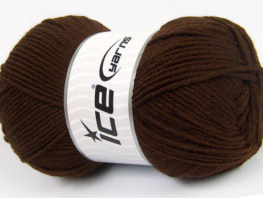 Lot of 4 x 100gr Skeins Ice Yarns CLASSIC ARAN Hand Knitting Yarn Coffee Brown