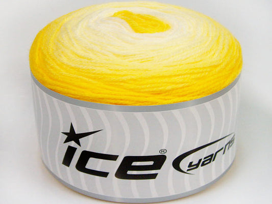 Lot of 3 x 100gr Skeins Ice Yarns CAKES BABY FINE Yarn Yellow Shades