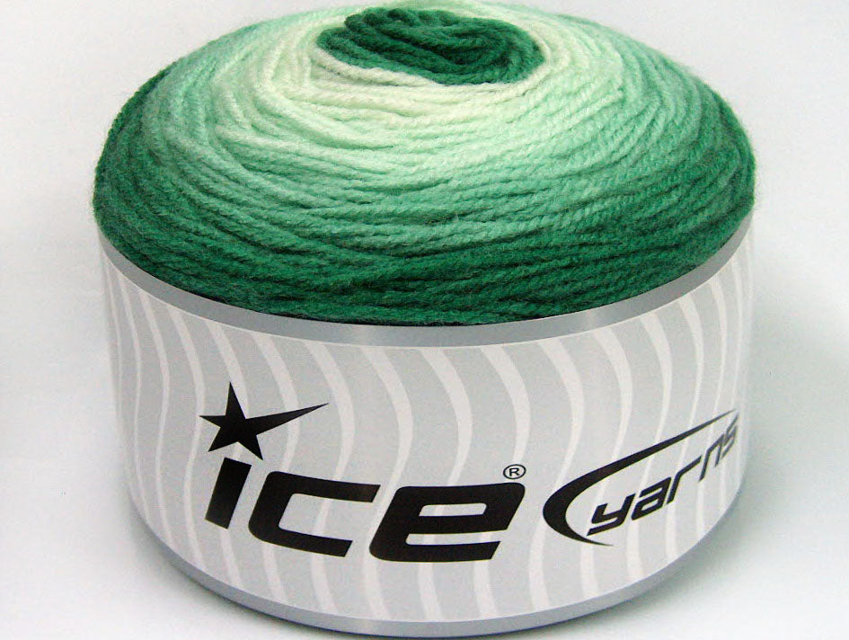 Lot of 3 x 100gr Skeins Ice Yarns CAKES BABY FINE Yarn Green Shades