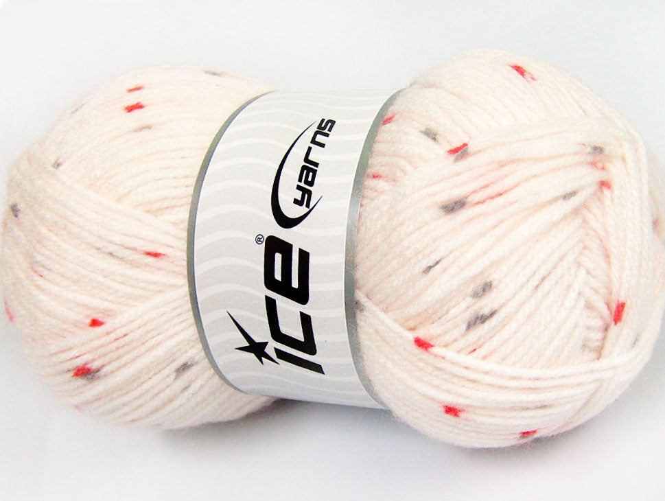 Lot of 4 x 100gr Skeins ICE BABY LOLLIPOP Yarn Powder Pink Salmon Grey