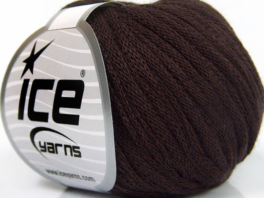 Lot of 8 Skeins Ice Yarns RIBBON WOOL (50% Wool) Hand Knitting Yarn Brown