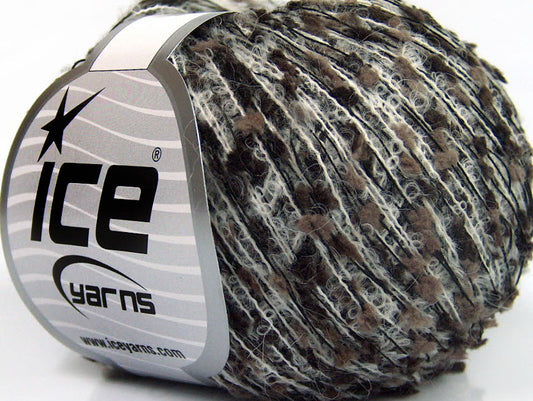 Lot of 10 Skeins ICE SALE MOHAIR-WOOL BLEND (15% Mohair 15% Wool) Yarn White Brown Shades