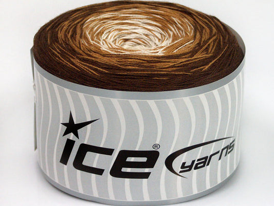 Lot of 2 x 150gr Skeins ICE CAKES COTTON FINE (50% Cotton) Yarn Brown Shades