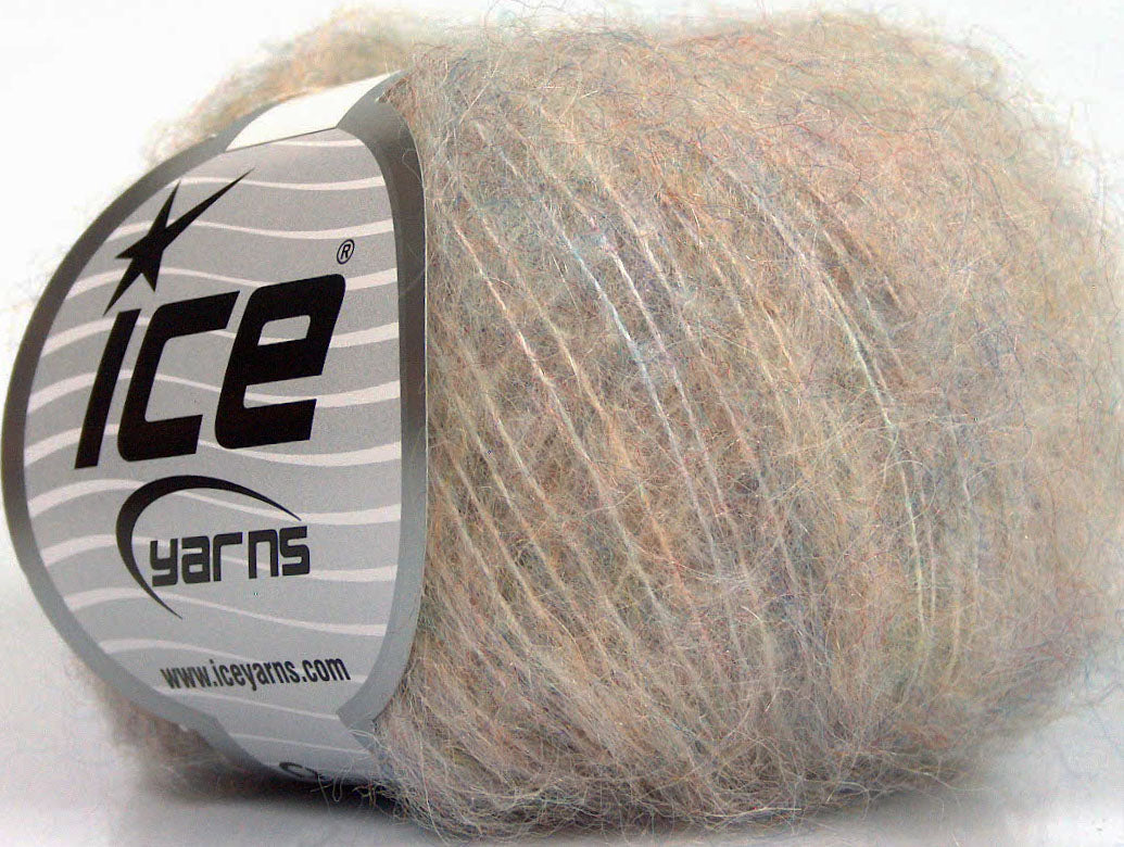 Lot of 10 Skeins ICE KID MOHAIR SPORT (30% Kid Mohair) Yarn Beige Melange