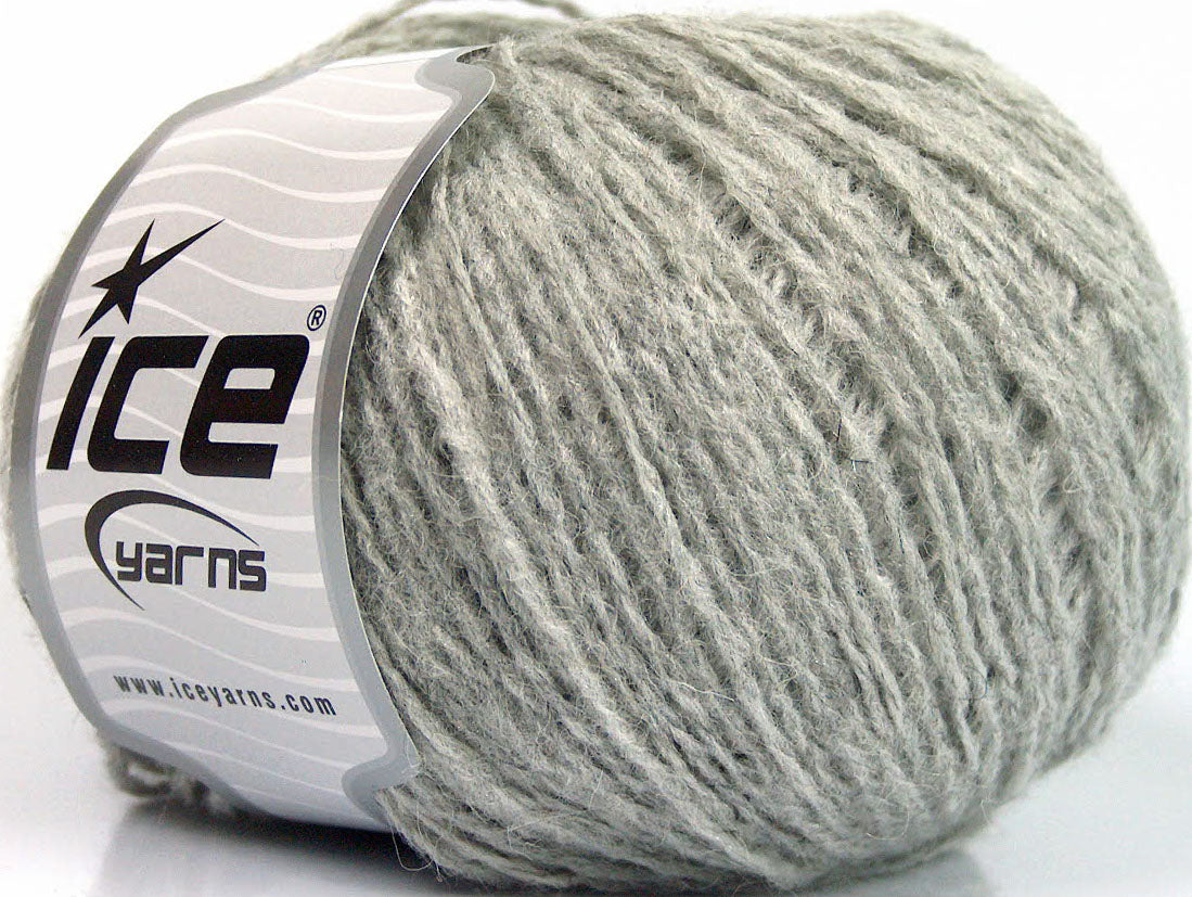 Lot of 8 Skeins ICE WOOL LIGHT (50% Wool) Hand Knitting Yarn Light Grey