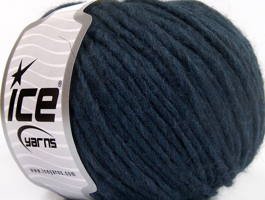 Lot of 8 Skeins Ice Yarns WOOL CORD ARAN (50% Wool) Hand Knitting Yarn Navy