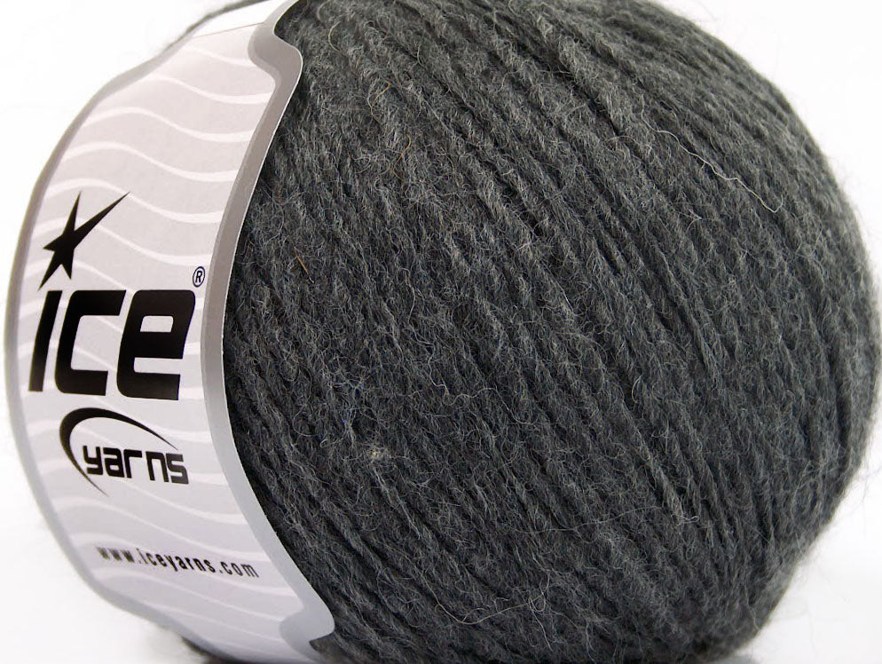 Lot of 8 Skeins ICE PERU ALPACA LIGHT (25% Alpaca 50% Merino Wool) Yarn Dark Grey