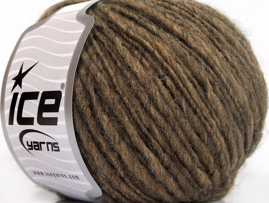 Lot of 8 Skeins ICE FIAMMATO (45% Wool) Hand Knitting Yarn Brown Melange