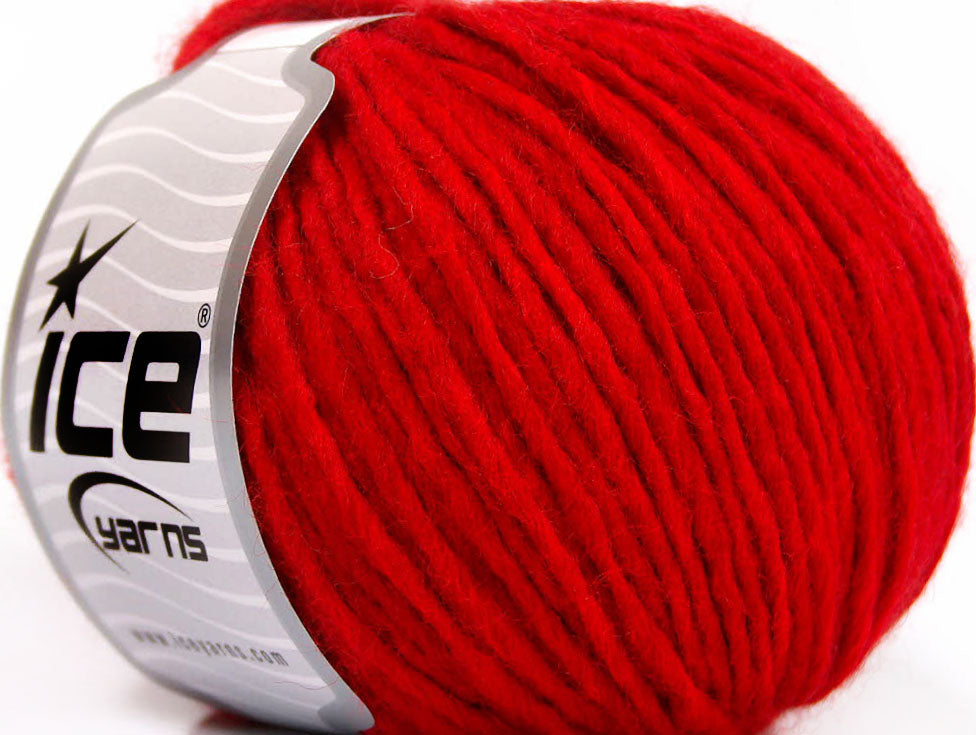 Lot of 6 Skeins ICE SALE WINTER (50% Wool) Hand Knitting Yarn Red
