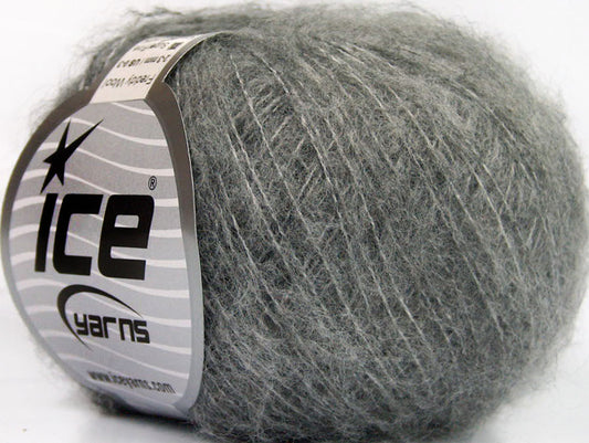 Lot of 10 Skeins Ice Yarns FREDDY WOOL (26% Wool 16% Viscose) Yarn Light Grey