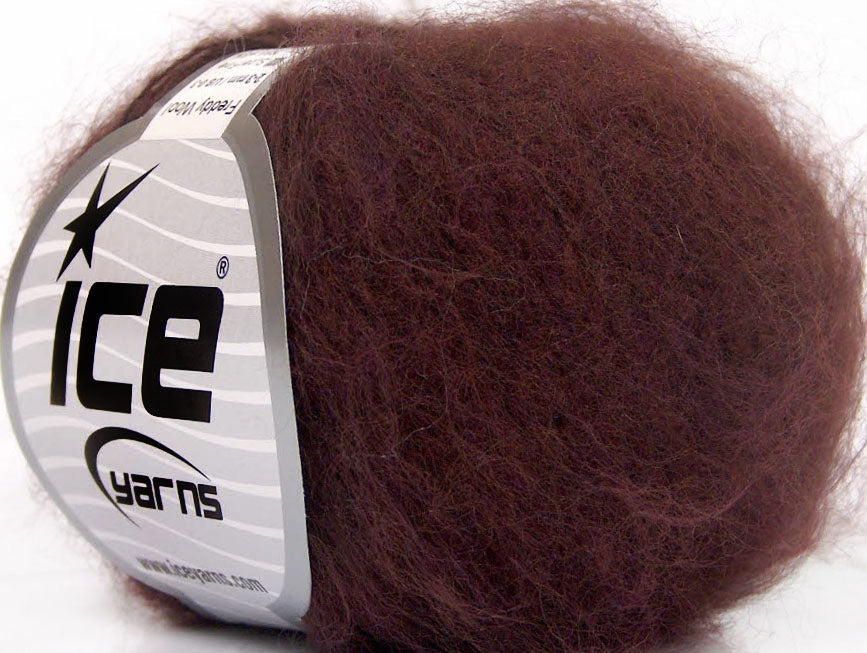 Lot of 10 Skeins ICE FREDDY WOOL (26% Wool 16% Viscose) Yarn Burgundy