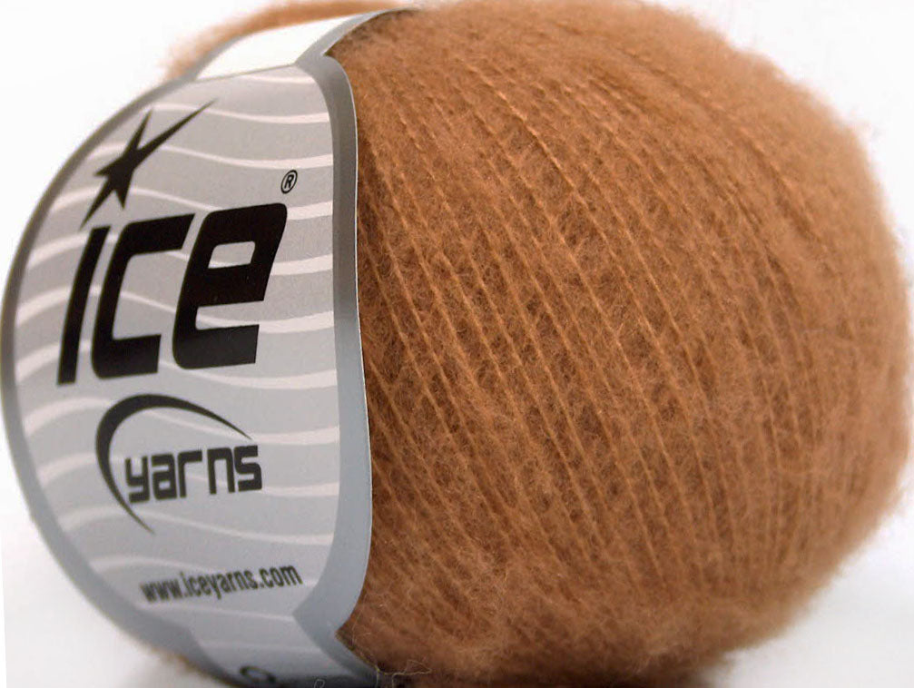 Lot of 10 Skeins Ice Yarns WOOL COMFORT SUPERFINE (34% Wool) Yarn Light Brown