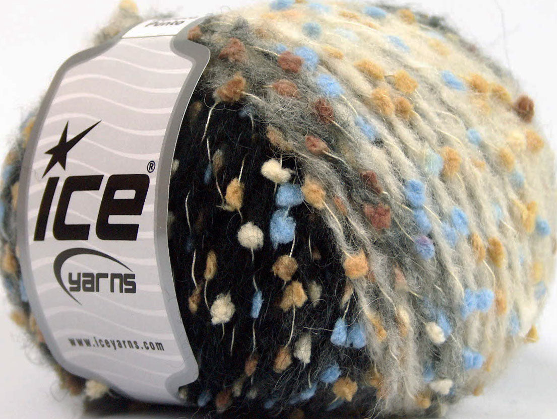 Lot of 6 Skeins Ice Yarns ALPACA PUNTO (20% Alpaca 20% Superwash Extrafine Merino Wool) Yarn Black Grey Cream Light Blue Light Brown