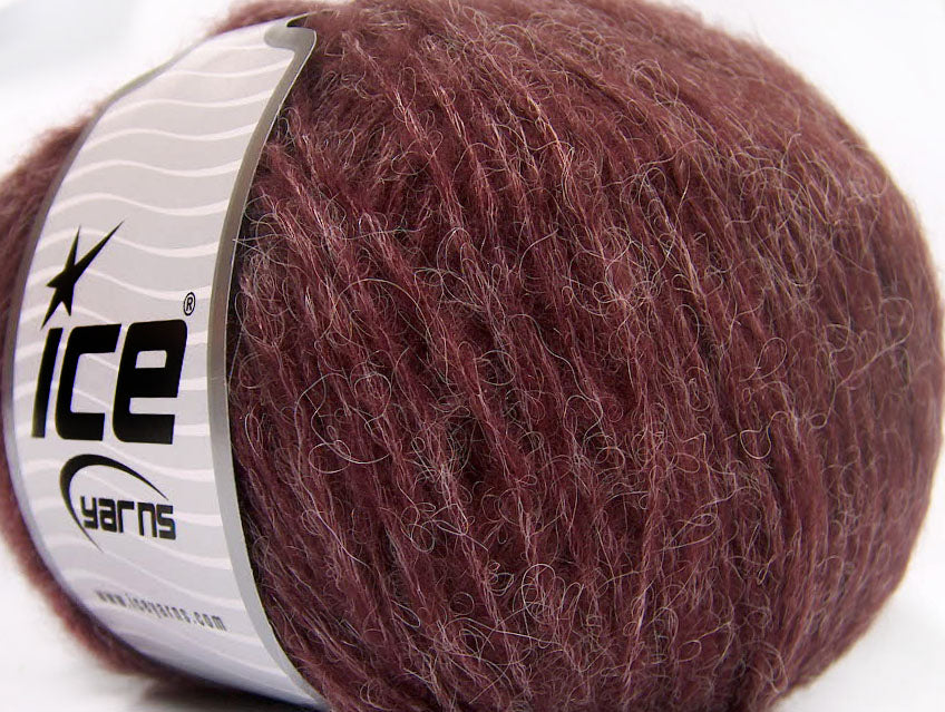 Lot of 8 Skeins Ice Yarns ALPACA SOFTAIR (25% Alpaca 15% Superwash Merino Wool) Yarn Dark Burgundy