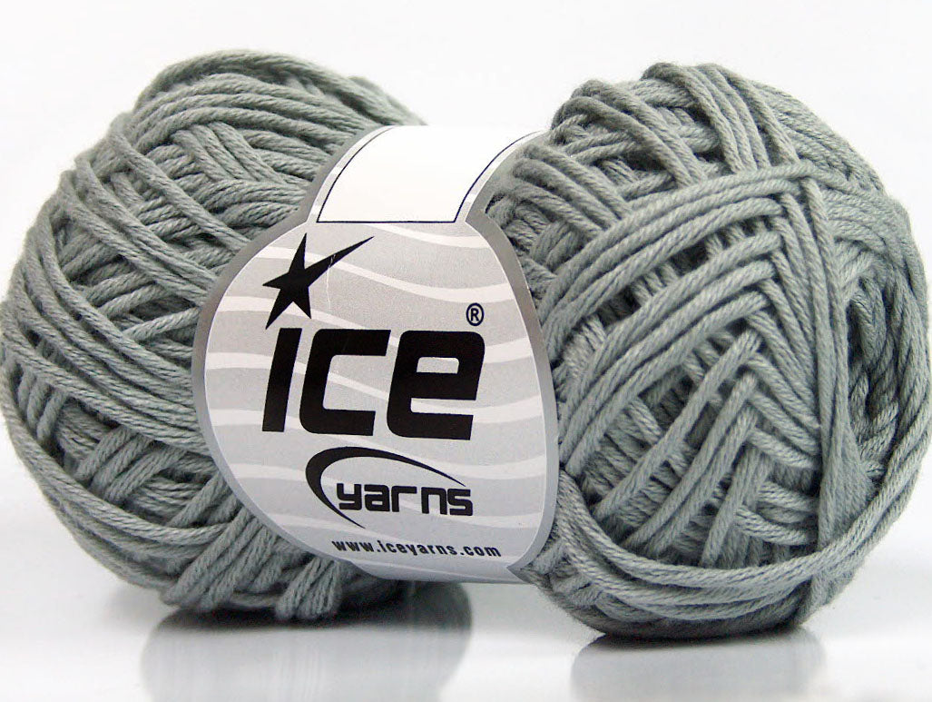 Lot of 8 Skeins ICE BABY SUMMER DK (50% Cotton) Hand Knitting Yarn Light Grey