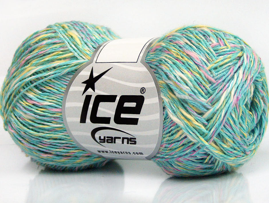 Lot of 8 Skeins ICE CANARIO (40% Cotton 20% Viscose) Yarn Mint Green