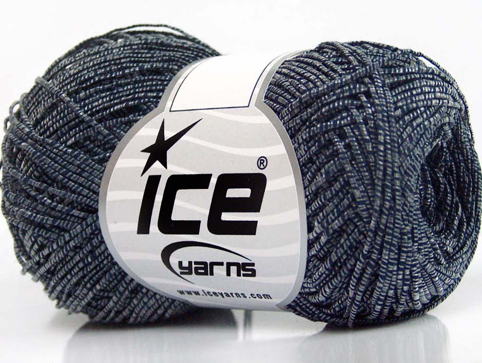 Lot of 8 Skeins Ice Yarns URBAN COTTON LUX (60% Cotton 28% Viscose) Yarn Navy