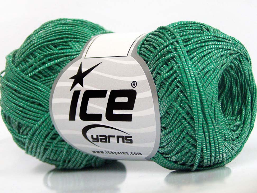 Lot of 8 Skeins Ice Yarns URBAN COTTON LUX (60% Cotton 28% Viscose) Yarn Emerald Green