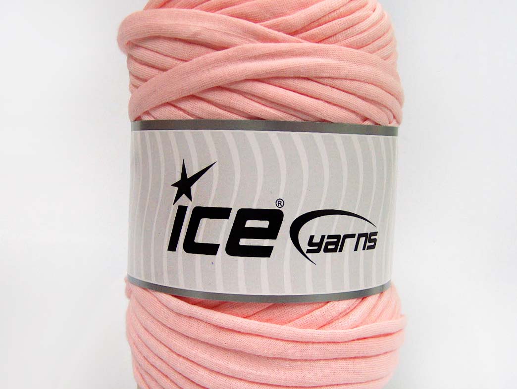 250 gr ICE UPCYCLED FABRIC 250 (95% Cotton 5% Elastan) Hand Knitting Yarn Pink