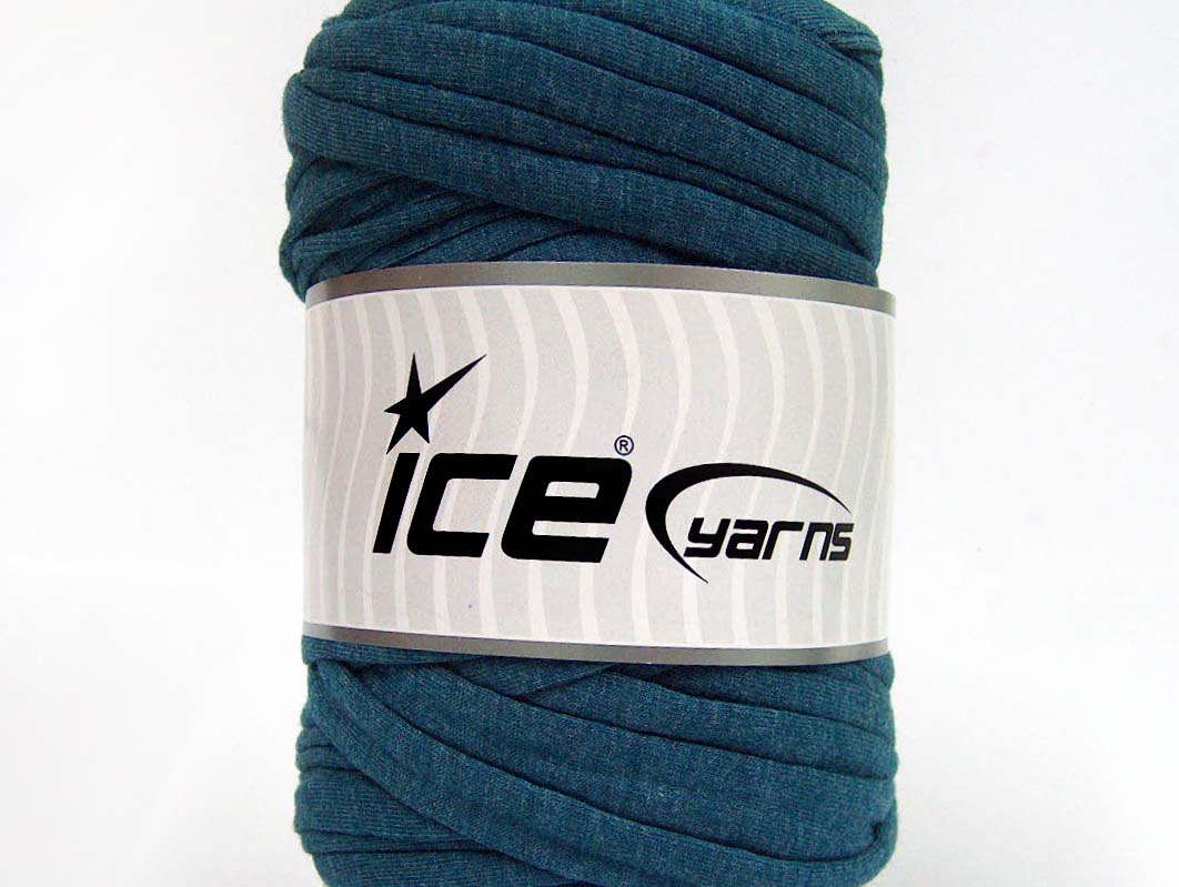 250 gr ICE UPCYCLED FABRIC 250 (95% Cotton 5% Elastan) Hand Knitting Yarn Teal