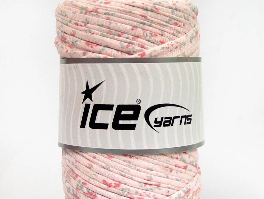 250 gr ICE UPCYCLED FABRIC 250 (95% Cotton 5% Elastan) Yarn Pink Shades Light Grey