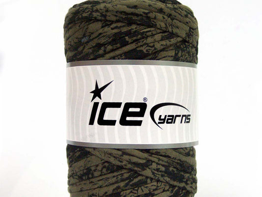 250 gr ICE YARNS UPCYCLED FABRIC 250 (95% Cotton 5% Elastan) Yarn Khaki Shades