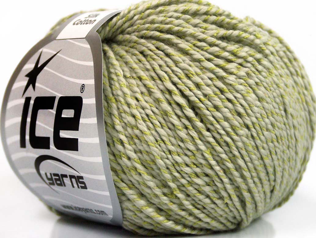 Lot of 4 Skeins Ice Yarns SILK COTTON (32% Silk 68% Cotton) Yarn Light Khaki