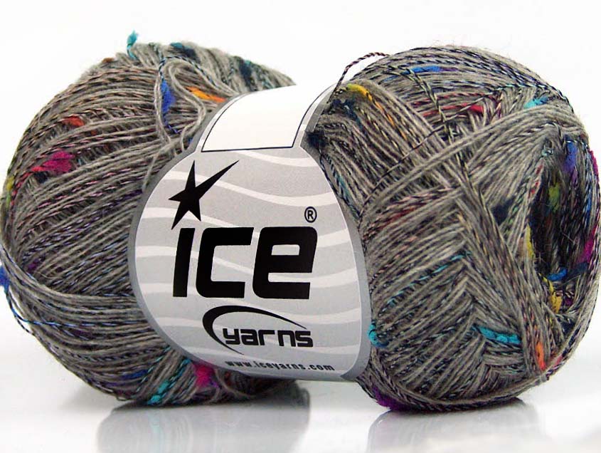 Lot of 8 Skeins Ice Yarns SALE MOHAIR-WOOL BLEND (30% Wool) Yarn Grey