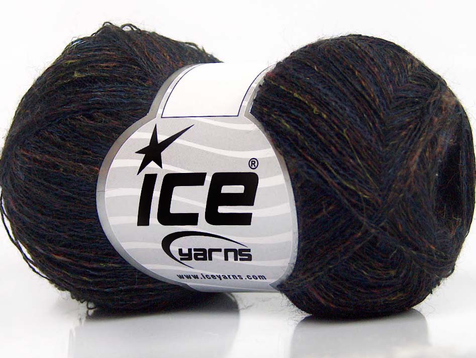 Lot of 8 Skeins ICE SALE MOHAIR-WOOL BLEND (30% Wool) Yarn Dark Navy Black